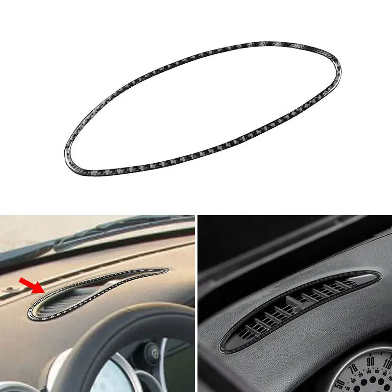 Soft Carbon Fiber Car Inner Accessories Center Air Outlet Panel Trim For BMW Mini Cooper Hatch one R50 R53 2002 2003 2004-2006
