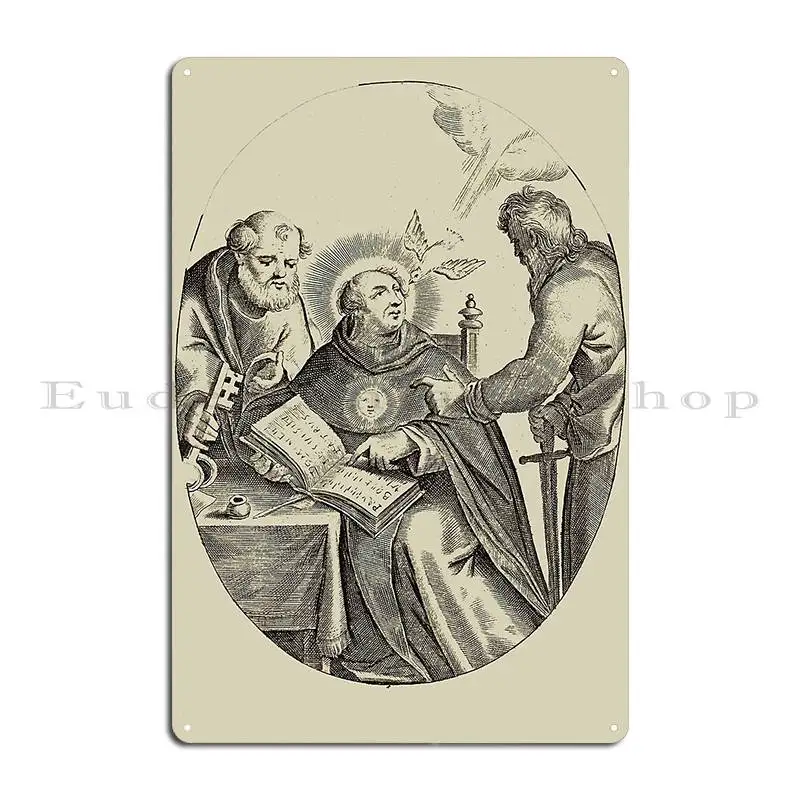 St Thomas Aquinas With St Peter And St Paul The Incredulity of Saint Thomas Metal Painting Club Designs Bar Cave Tin Sign Poster