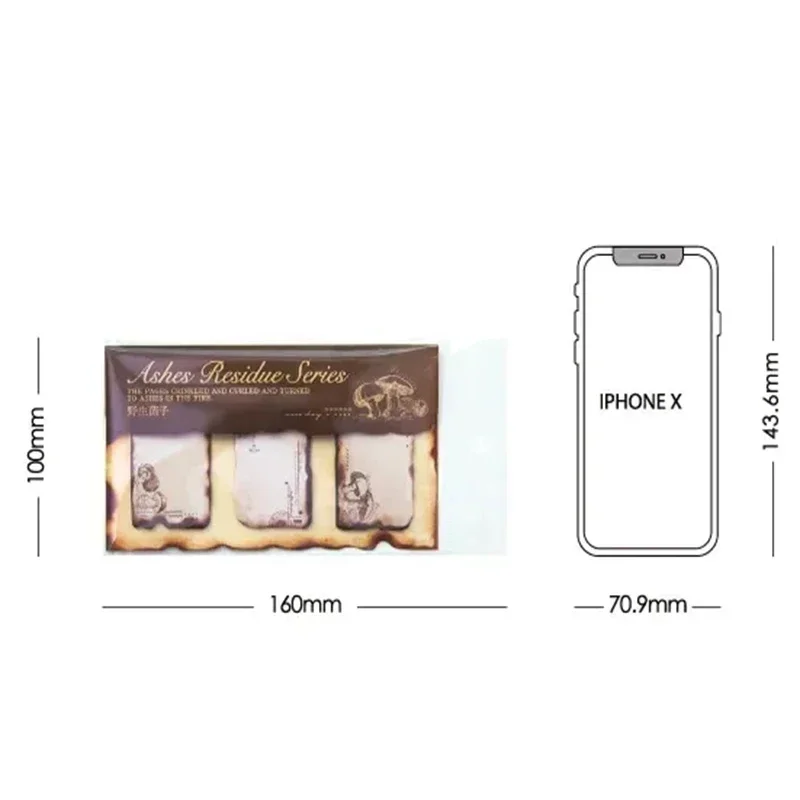 60 Lembar Perlengkapan Sekolah Catatan Memo Abu Lengket Setelah Suara Terbakar Buku Pegangan Bahan Dekorasi Bantalan Tulis Buku Catatan 196*100MM