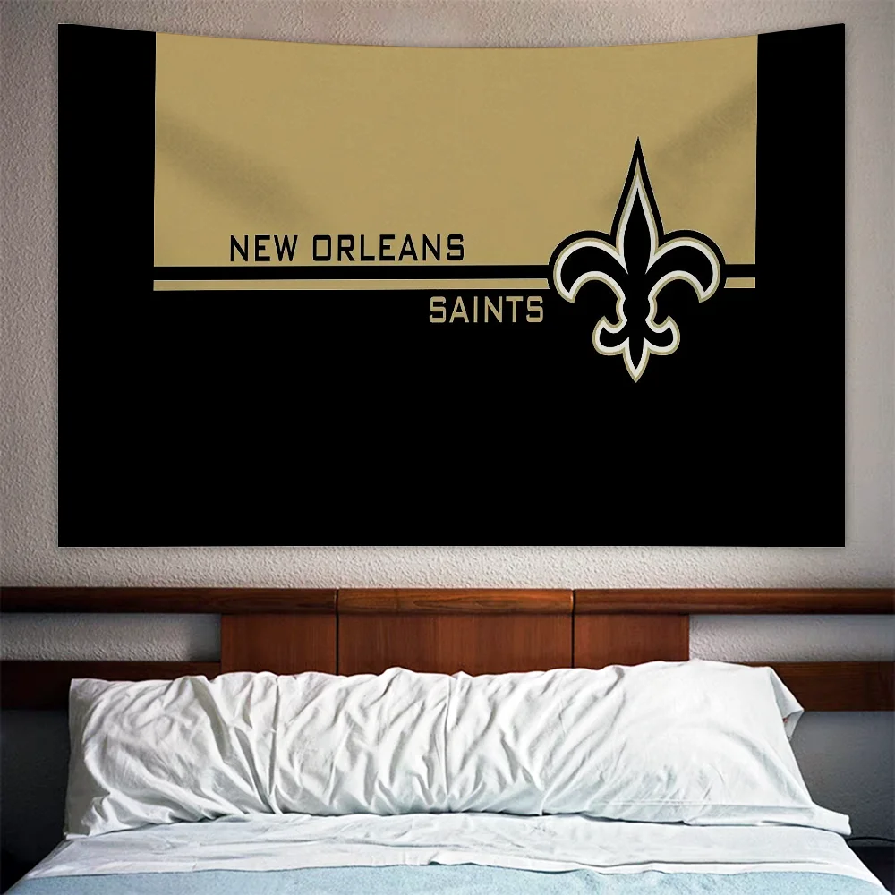 New Orleans Saints Bedroom Decoration Boho Home Decoration Living Room Decor Aesthetic Anime Tapestry Wall Hanging Art Mural