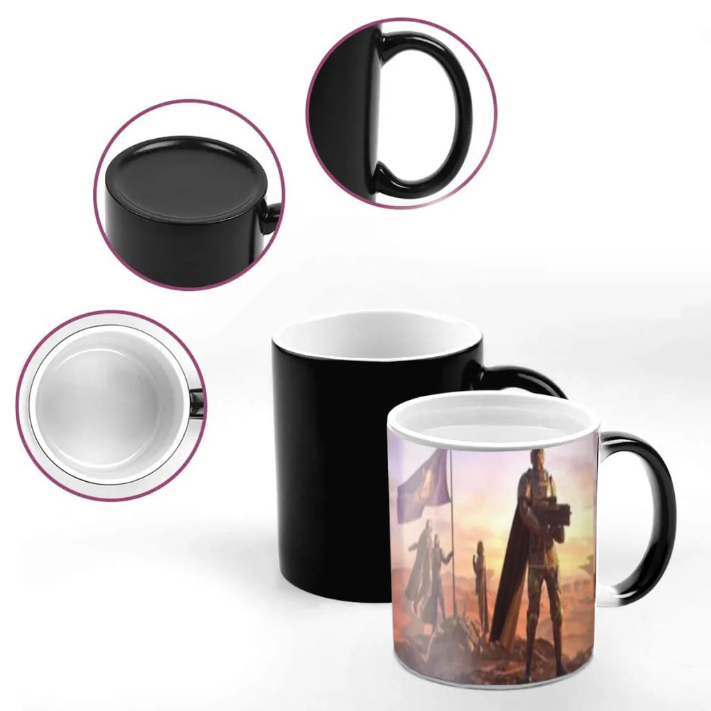 Game HD2 Helldivers II Anime One Piece Coffee Mugs And Mug Creative Color Change Tea Cup Ceramic Milk Cups Gifts