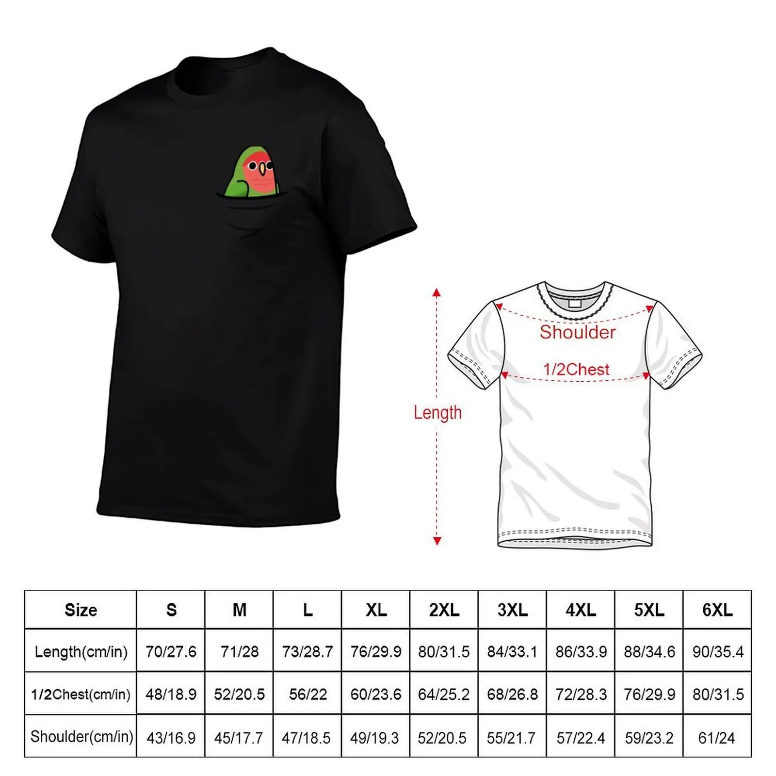 Too Many Birds! - Peach Faced Lovebird T-Shirt street wear anime workout shirts for men