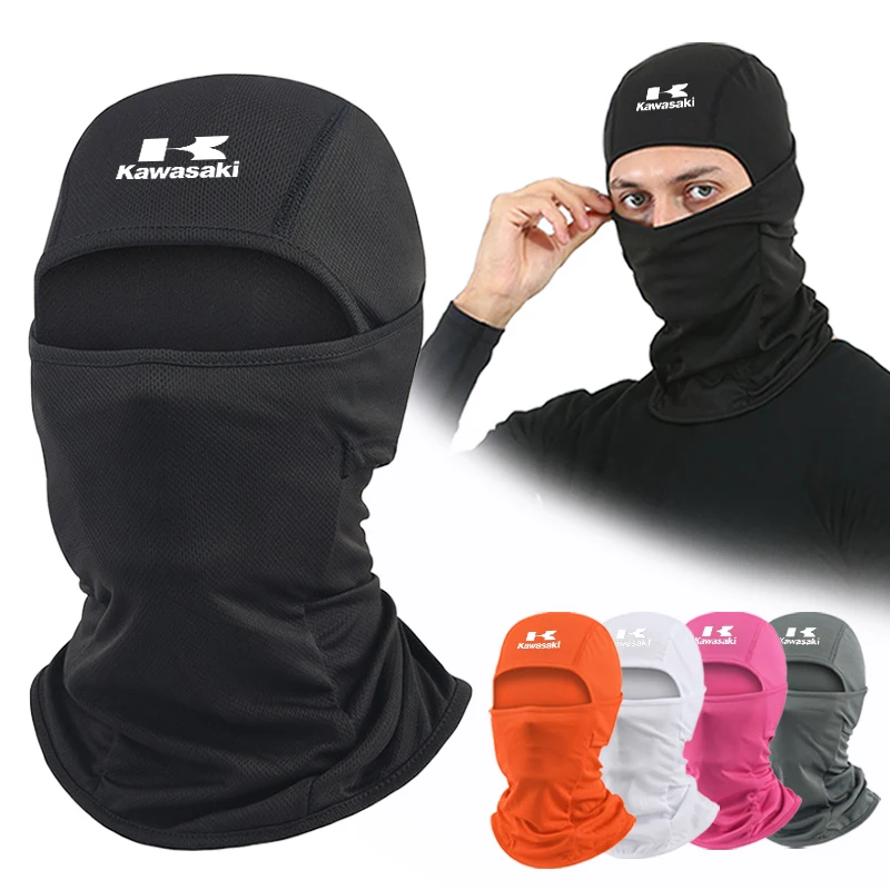 

Kawasaki Logo Balaclava Hat Full Face Mask Hiking Motorcycle Camping Hunting Airsoft Cap Bike Head Cover UNISEX Ski Mask Scarf