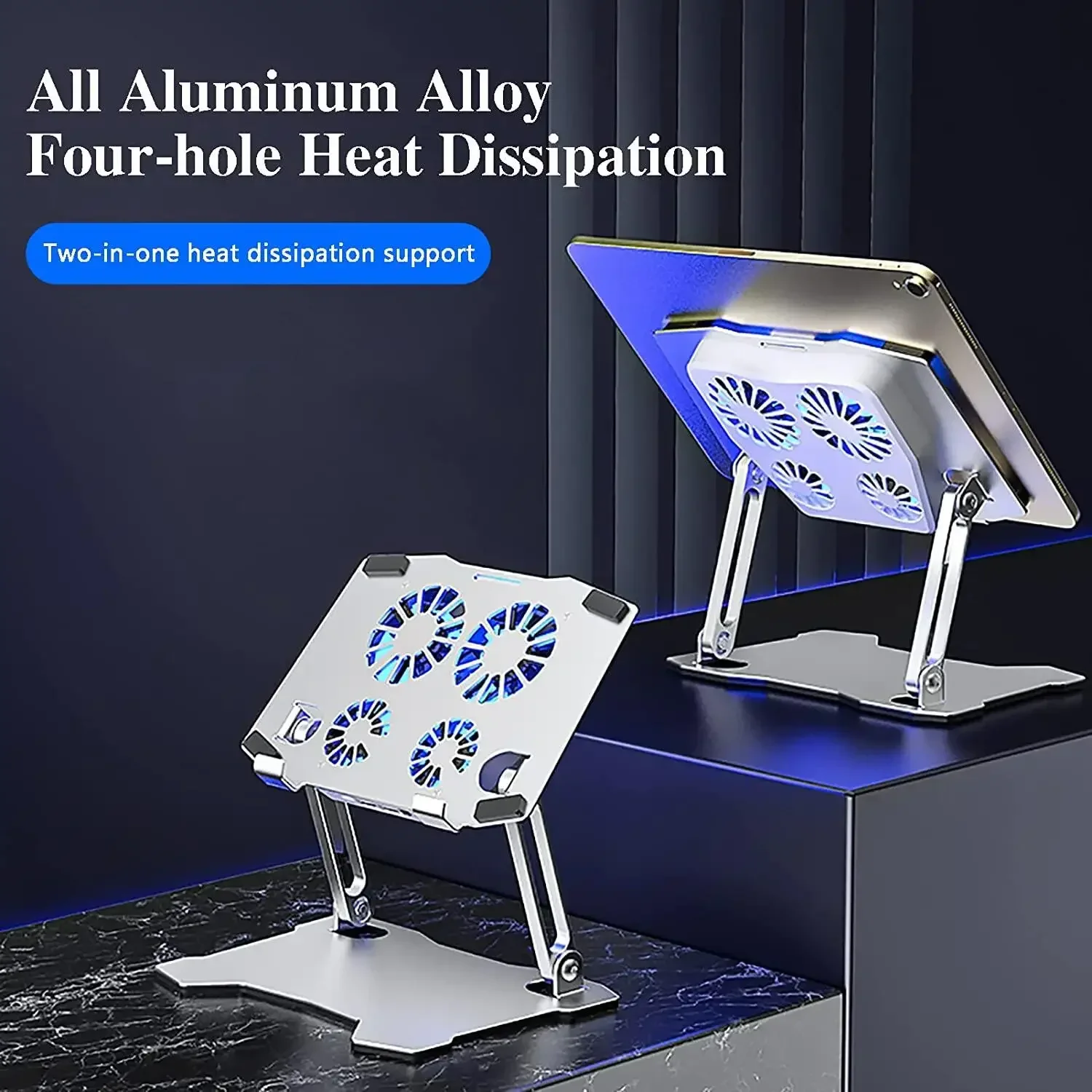 

Adjustable laptop with 4 cooling fans and USB hub pad compatible stand Tablet aluminum radiator