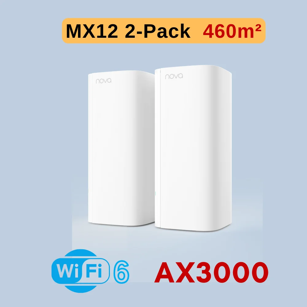 Tenda AX3000 WiFi6 Mesh-systeem EX/MX12 draadloze router Wi-Fi6 Mesh WiFi-router tot 7000 m² Wifi Range Extender WIFI 6 Mesh