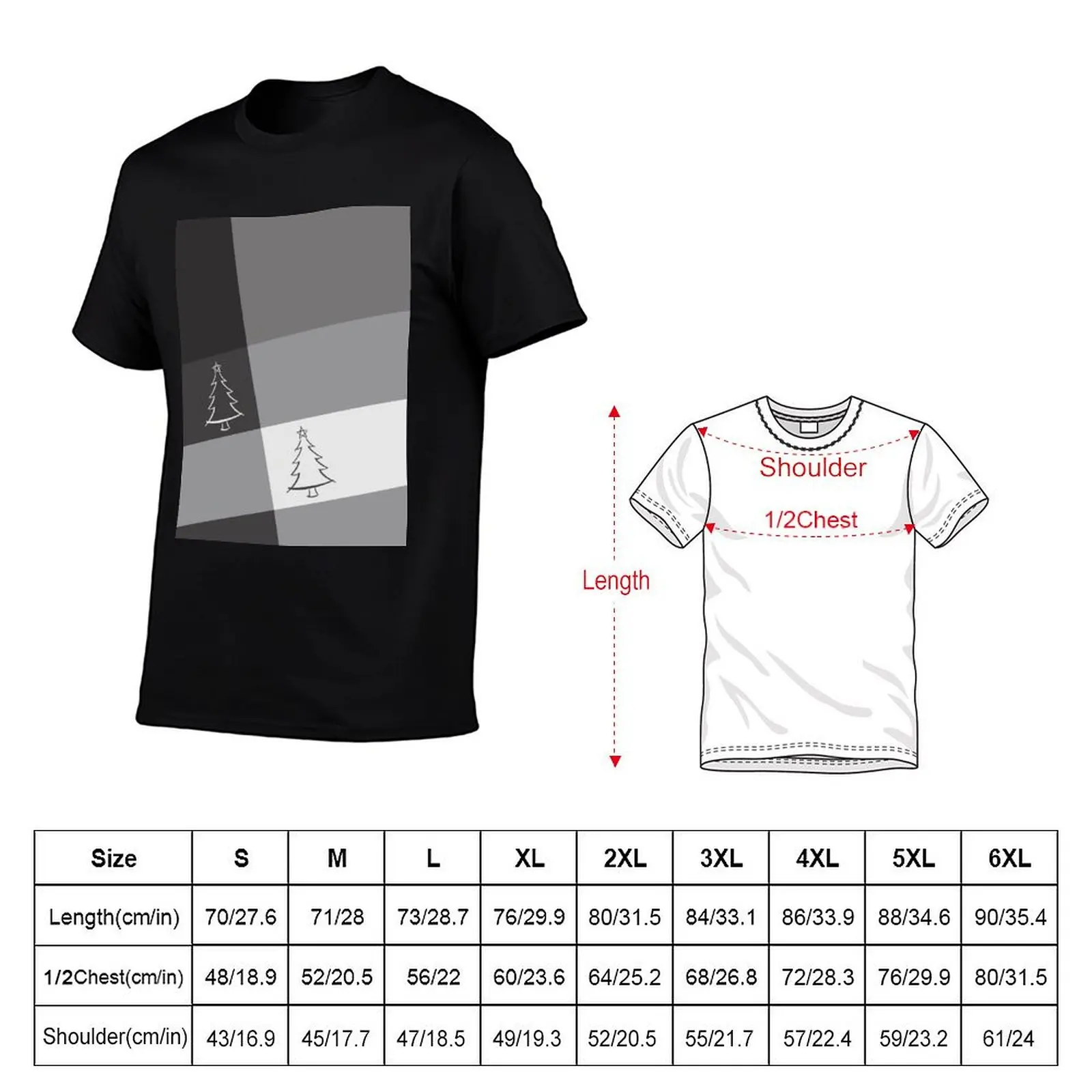 Christmas Tree with Star Sketch Diagonal - Simple Modern Minimal T-Shirt vintage sublime graphics shirts men