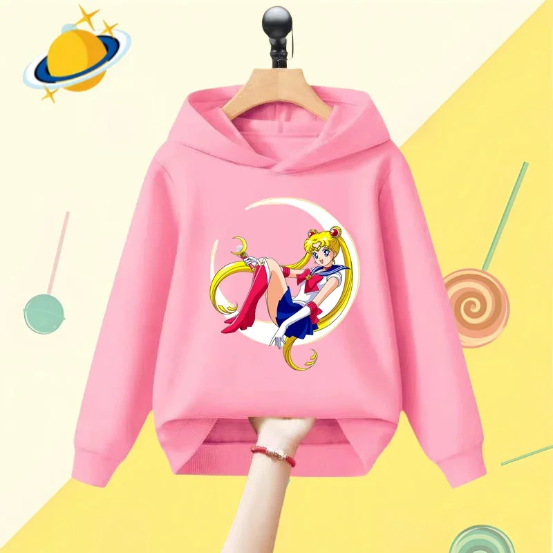 Sailor Moon Anime children\'s hoodie game cartoon printed Autumn winter long sleeve sweatshirt boys girls Kawaii casual top