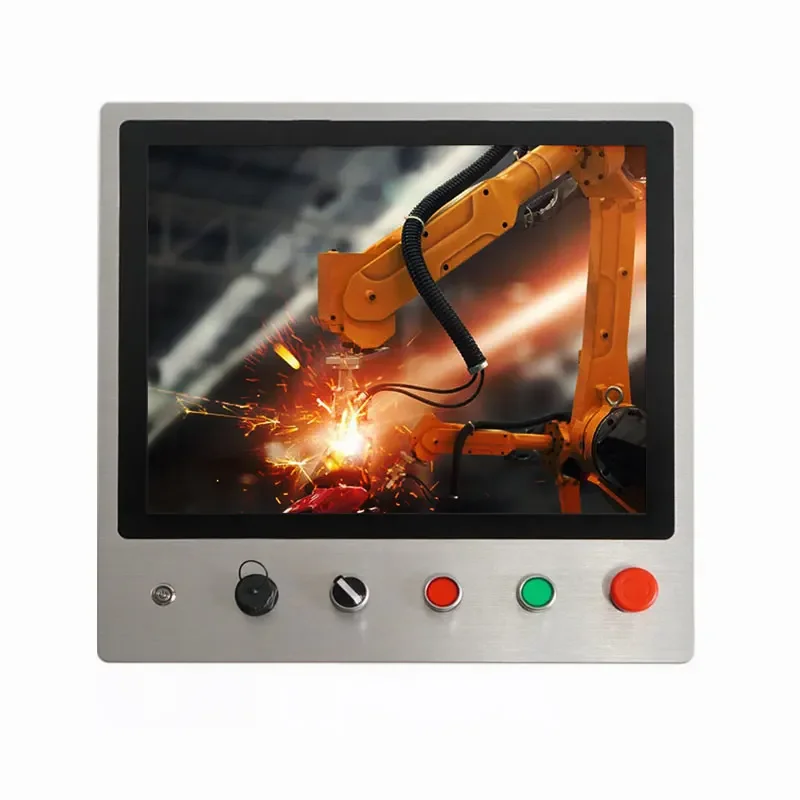 

19 inch Touchscreen Fanless PC Panel PC for Industrial Control, Integrated Emergency Button