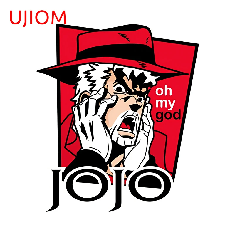 UJIOM 13cm × 11.2cm Jotaro Kujo Funny Wall Sticker Oh My God Design Decal Eye-catching Cartoon Kitchen Cupboard Decoration