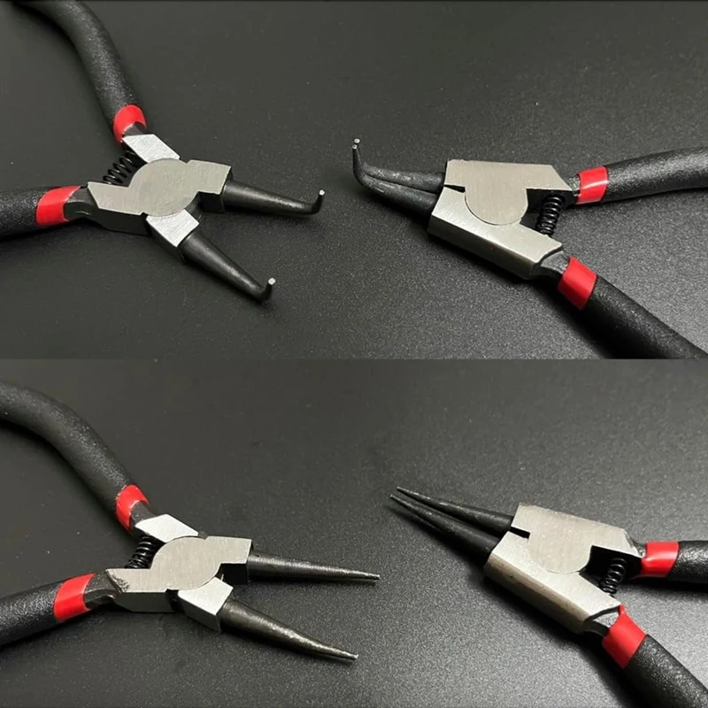 ลดกระหน่ำ4ชิ้น set Tang สแนปขนาดเล็กคีมหนีบภายในและภายนอกขนาดเล็กที่มีกรามตรง/งอคีมหนีบที่มีสปริง