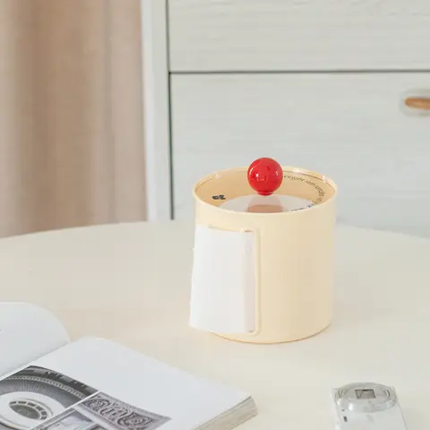 EpiusHome 세로 롤 종이 상자, 데스크탑 티슈 상자, 변기 종이 상자, 크림 스타일, 북유럽 보관함