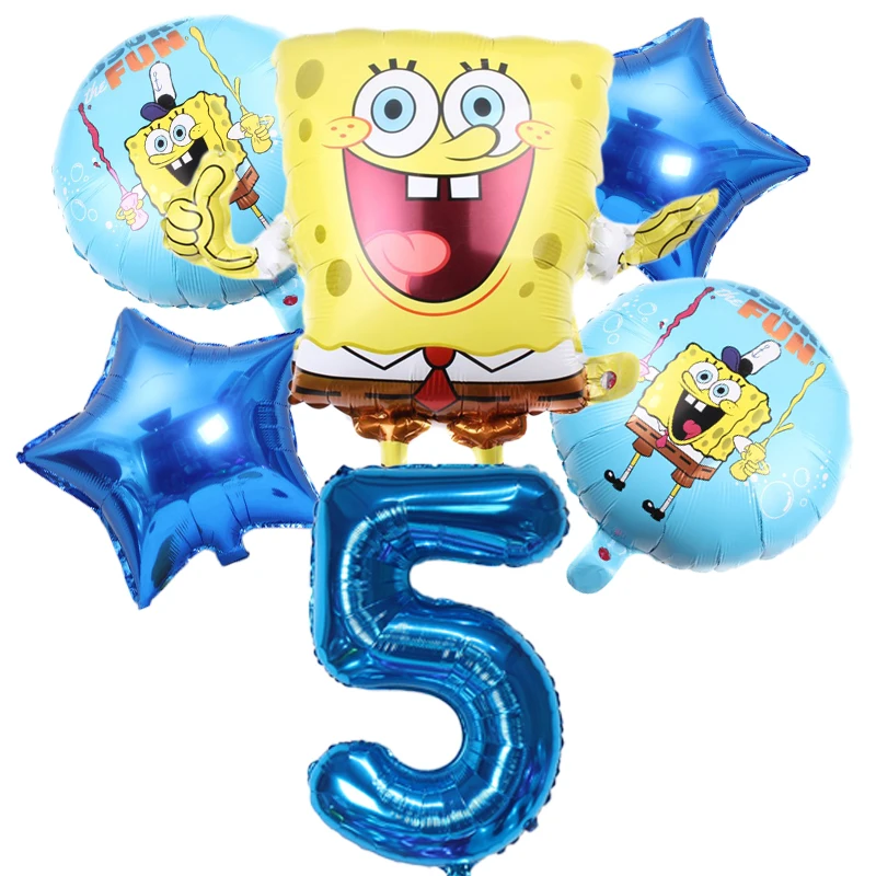 6Pcs SpongeBob SquarePants Patrick Star Balloon set Birthday Party Balloons Helium Ballons Boy Girl Baby Shower Party Supplies