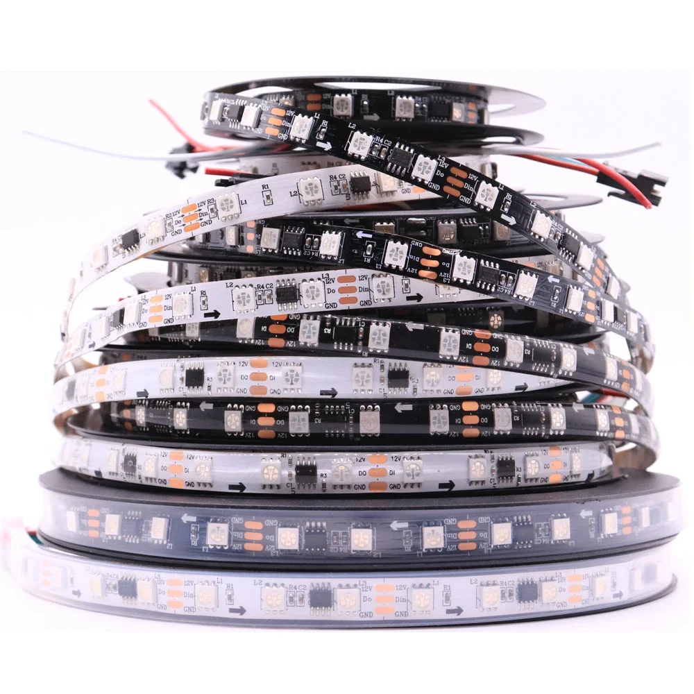 Imagem -02 - Impermeável Led Strip Light para Decoração da Casa Fita Endereçável Backlight Ribbon Ws2812b Ws2811 Rgb