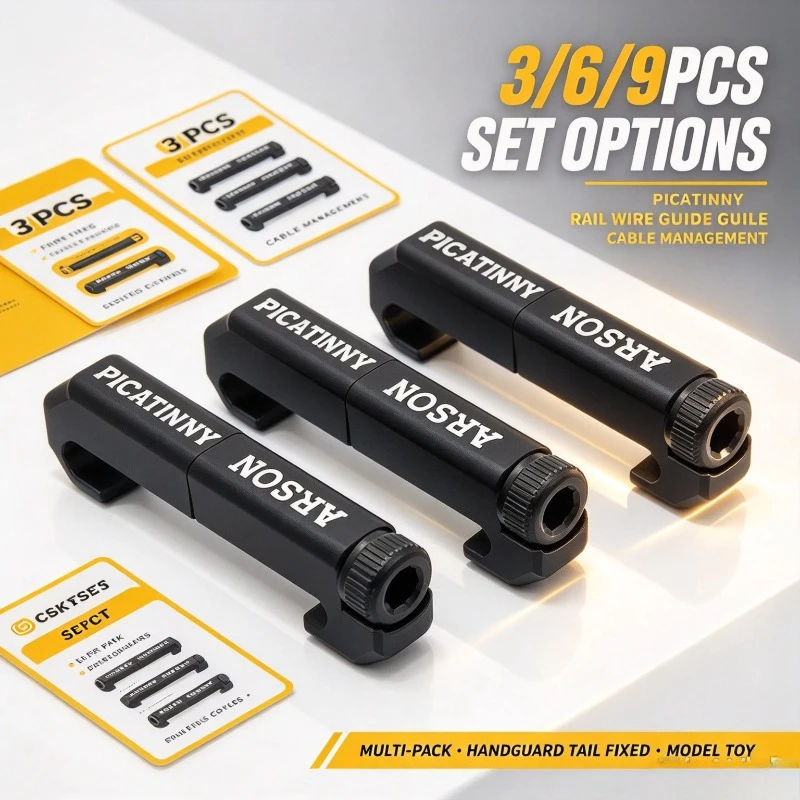 Simulation Hobby Accessory Picatinny Rail Cable Organizer 3/6/9PCS Wire Guide Handguard Tail Fixed Cover Set
