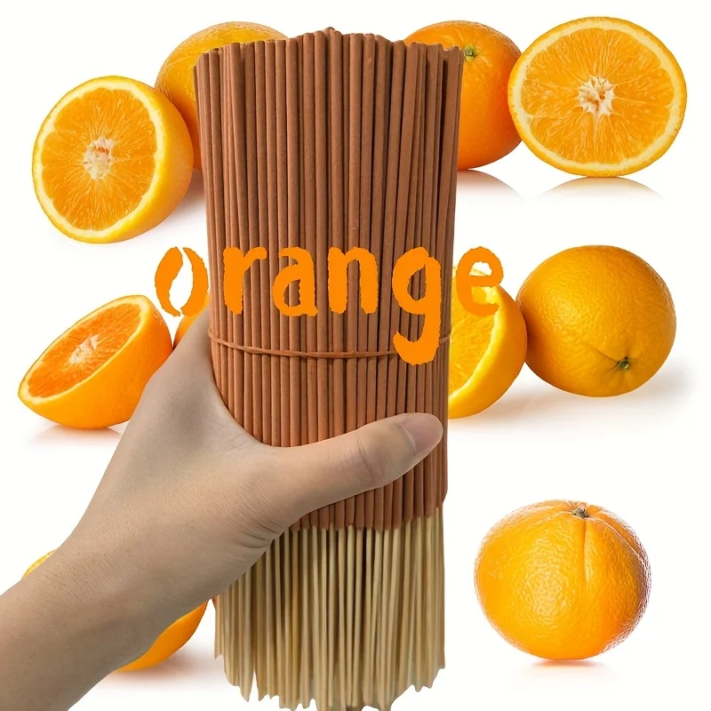 Hochwertige, natürliche Aromatherapie-Sticks mit Orangenaroma, erhältlich in Packungen mit 19/49/79/109/159 Stück, geeignet für die Luftreinigung im Haus, zur Förderung der Entspannung, für Yoga, Büro und Teestube – perfekt für Halloween, Weihnachten und andere Feiertage, Räucherstäbchen mit Orangenöl. – Detail 2