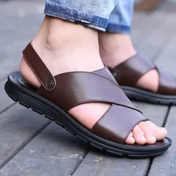 Men'S Sandals Size 8 Men'S Summer Walking Sandals Breathable Casual Outdoor Non-Slip Beach Slipper Mens Slippers