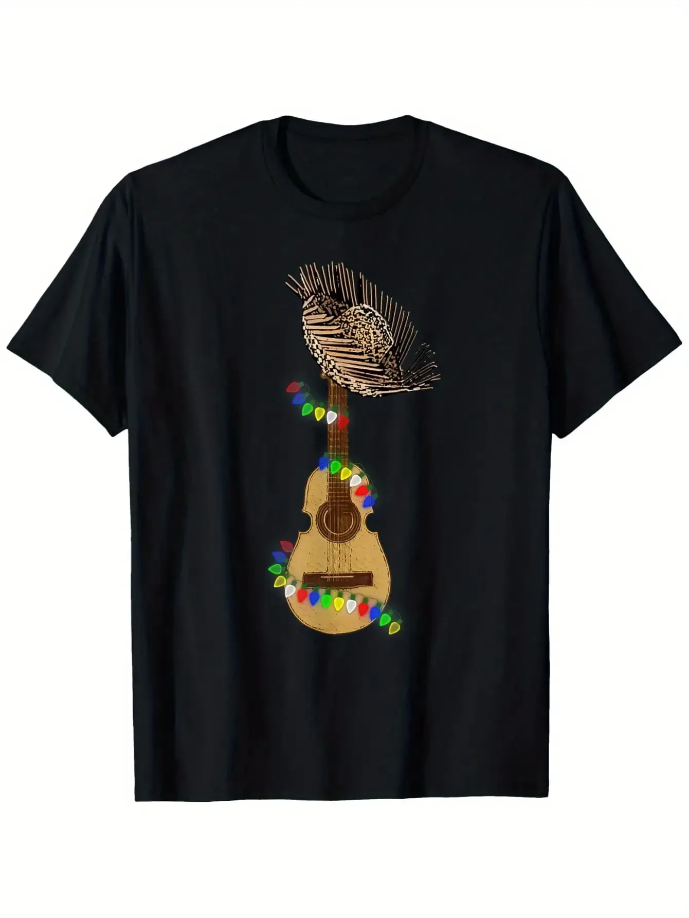 

Футболка Пуэрто-Рико Cuatro — исторический музыкальный инструмент и цвета флага, повседневная футболка с круглым вырезом для фанатов латинской музыки