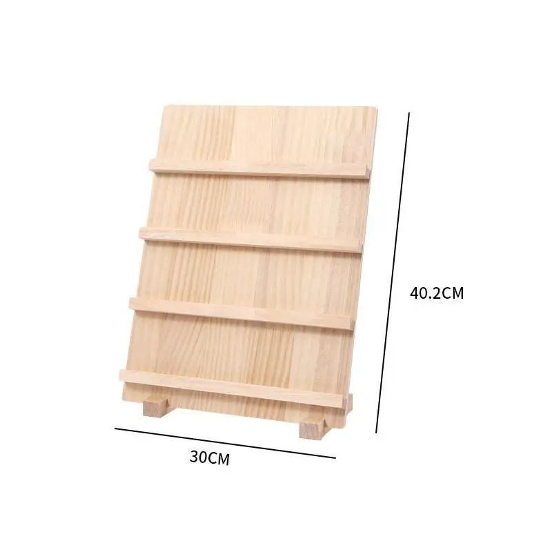 Wooden Jewelry Display Stand Desk Counter Nail Enhancement Storage Rack Multi Layer Earrings Bracelets Vertical Display Board