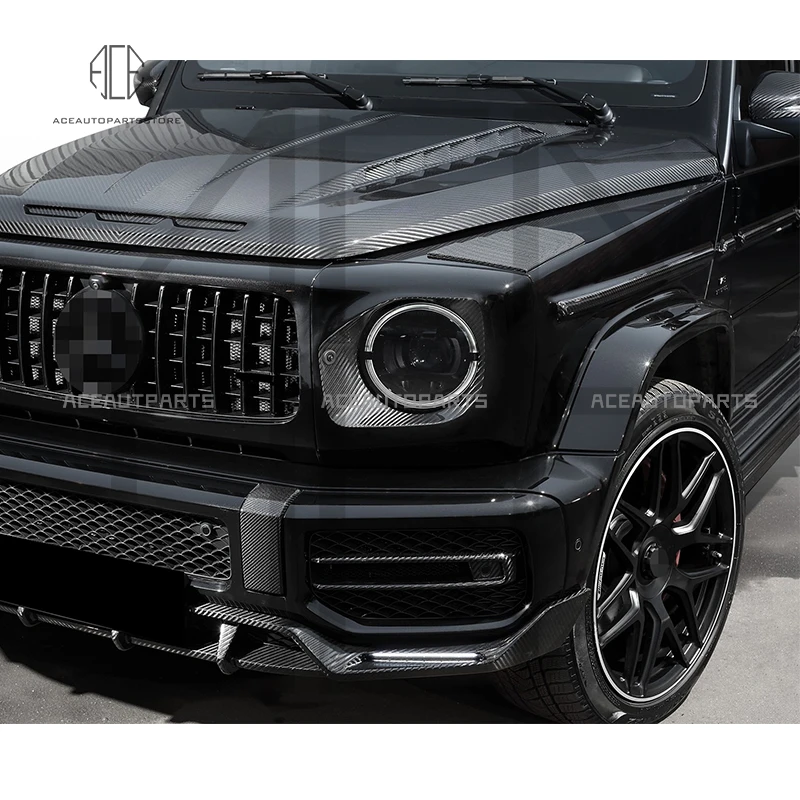 G class w463A W464 Dry Carbon Fiber B style Hood Side Vent Sticker Cover G350 G500 G55 G63 G65 Fender hood Add-on Vents