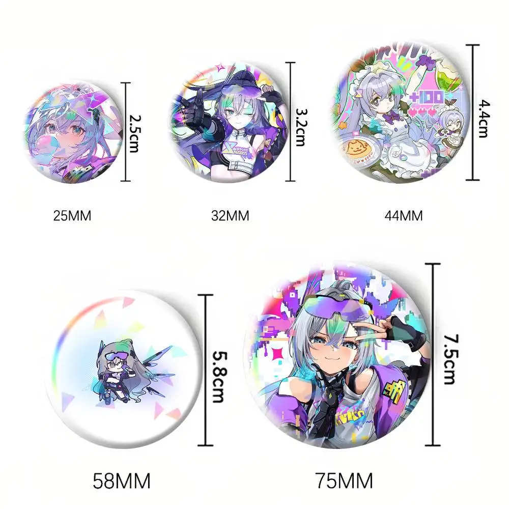 Silver Wolf LV.999's Honkai Star Rail HSR  75mm 44mm 25mm Accessories Toys Badge Brooch Backpack Hat Pins view 2