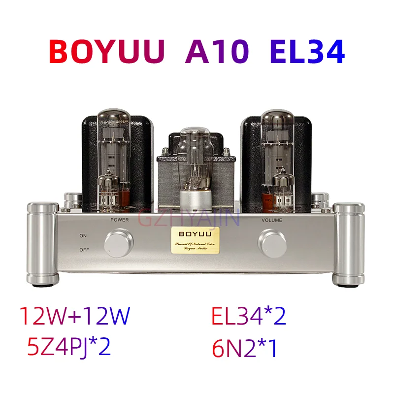 

Reisong Boyuu A10 2*12W Tube Amplifier EL34 Lamp amplifier Pure Class A HIFI Tube Audio Preamplifier