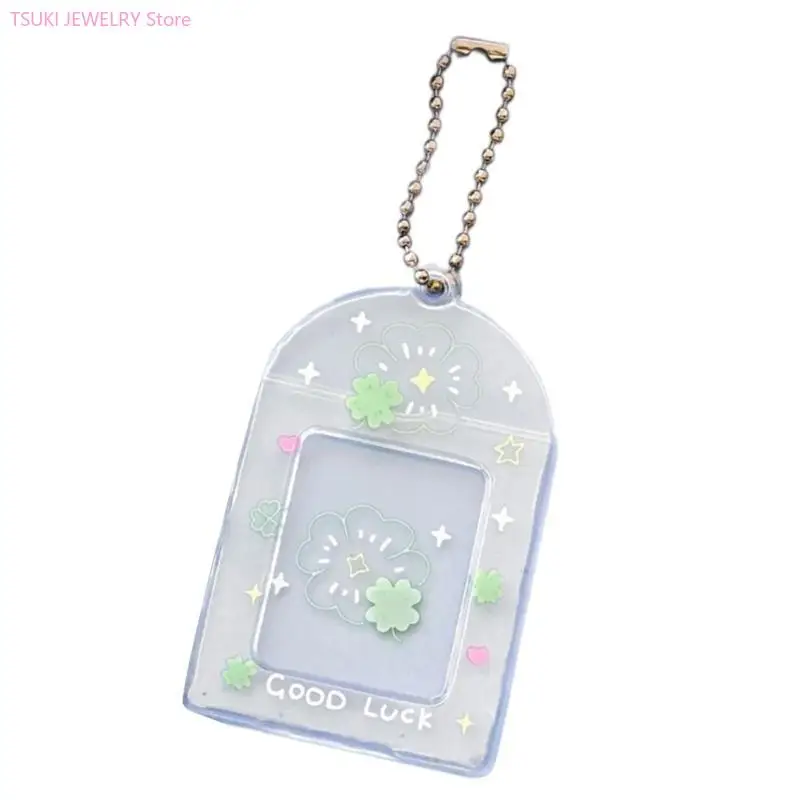 

62KE Photocard Holder Korean Popular Photo Card Holder with Keychain Cards Holder Pendant Keychain Student Card Sleeves