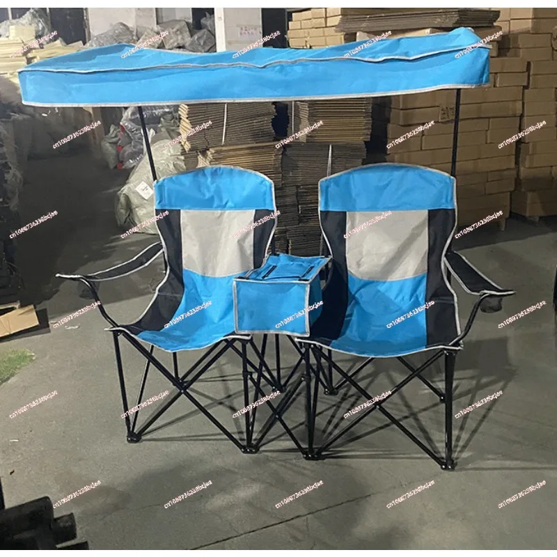 Outdoor casual beach chair Ice pack Double casual portable camping lover chair with shed beach chair