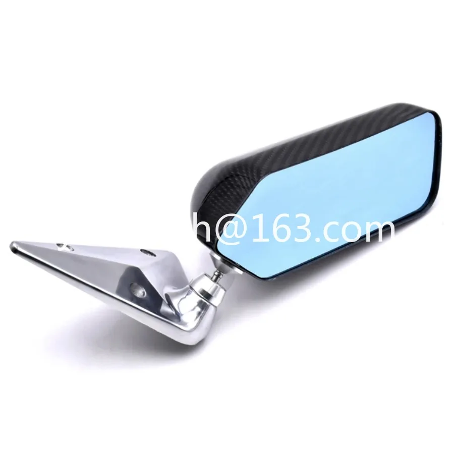 Universal F1 Style Side Mirrors Real Carbon Fiber Rearview Mirrors Blue Tint Mirror for All Cars