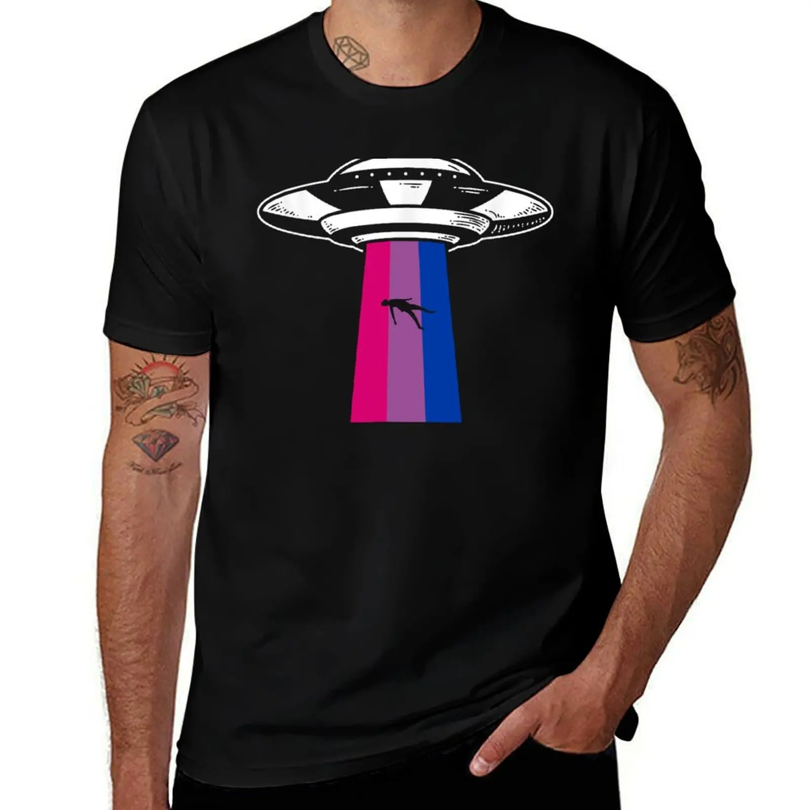 

Pride Month Bisexual Flag UFO LGBTQ Matching Group T-Shirt affliction shirts anime figures mens clothes