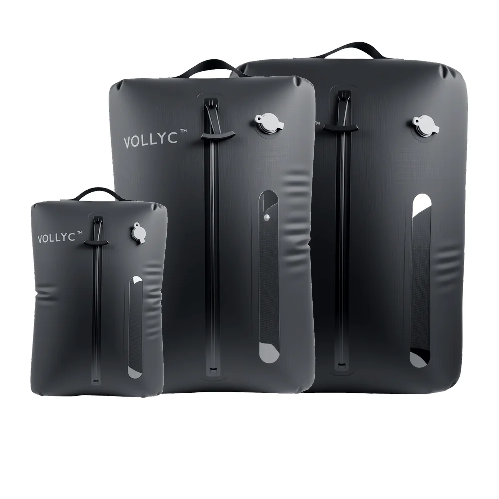 FLEXTAIL X VOLLYC EZYBAG – vacuümopbergzak van 18-55 liter, herbruikbare opbergzak voor kleding, reistas met compressiefunctie.