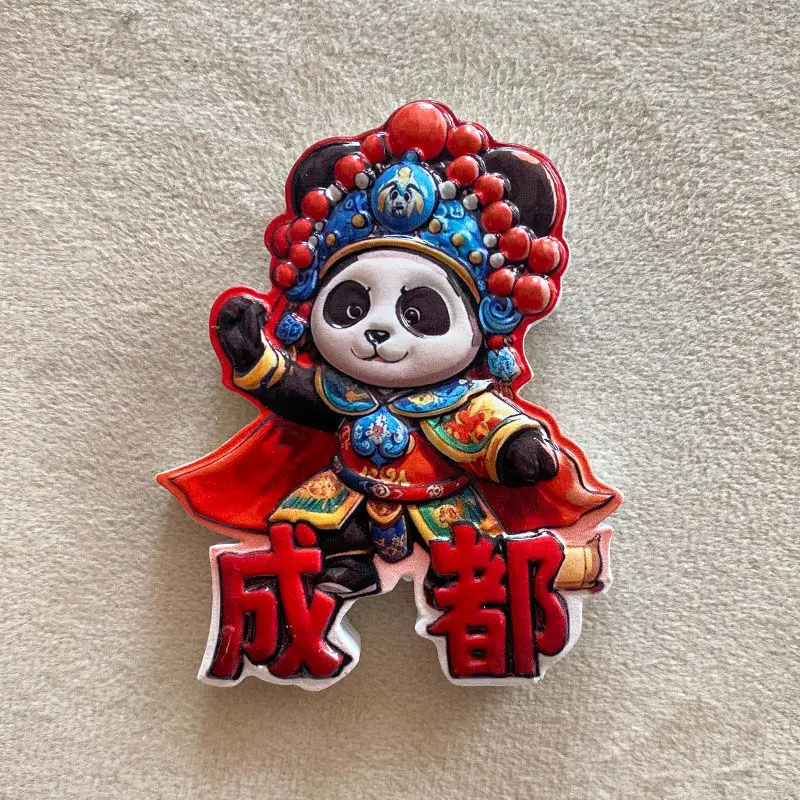 

Sichuan Face Mask Chengdu Unique Face-Changing Panda Fridge Magnet Cultural and Creative Souvenir Peripheral Gift Hot Item