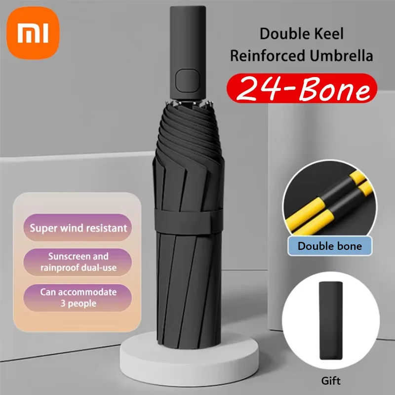 

Xiaomi 24 Bone Solid Color Automatic Umbrella Light Collapsible Large Format Outdoor Sunshade UV Protection Automatic Umbrella