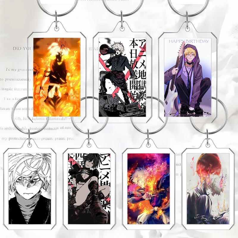 

Acrylic Hell's Paradise Keychain Jigokuraku Anime Cartoon Bag Decoration Accessories Gabimaru Rokuro Tenza Pendant Chobe Gift