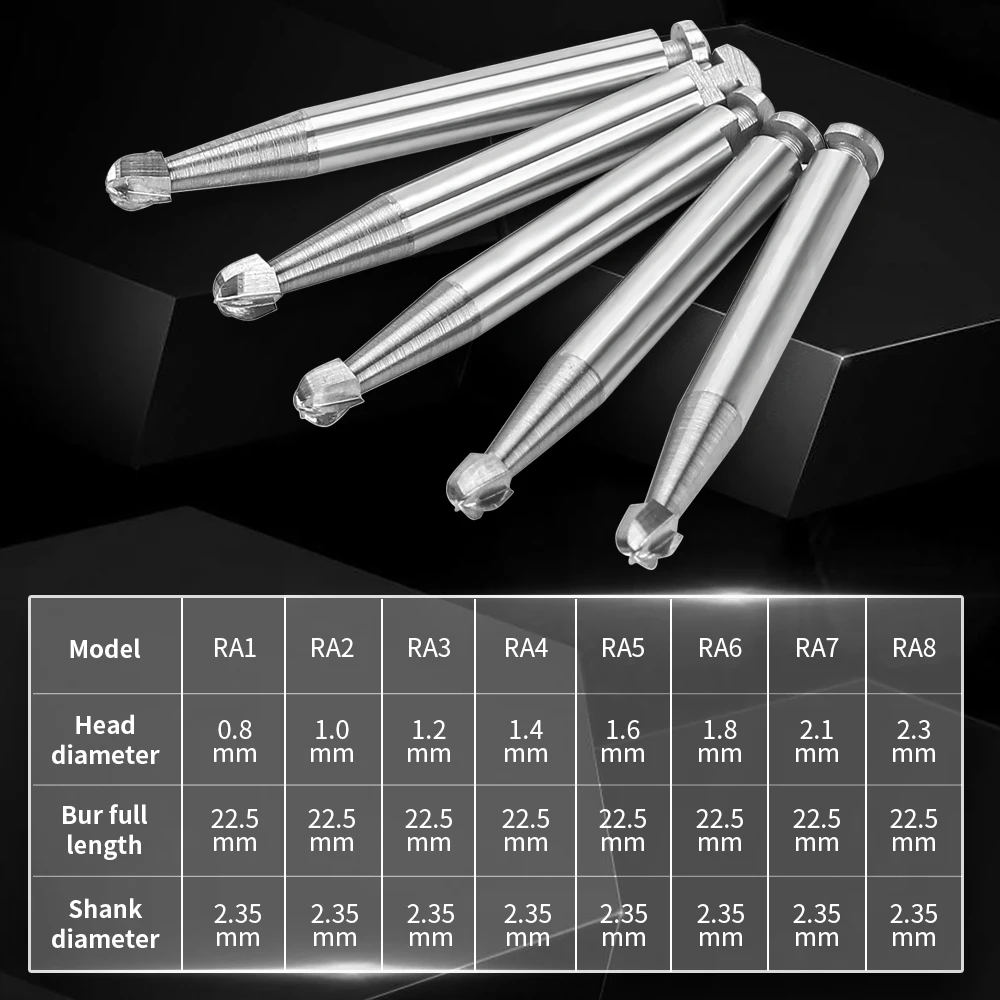 1Box(5pcs/box) Round RA JOY DENTAL Tungsten Carbide Burs For Low Speed Right Angle Handpiece