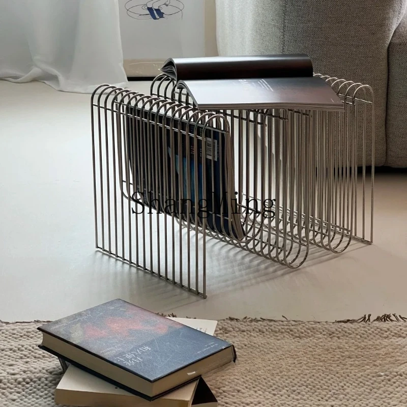 

FG medieval line side table soft decoration floor storage bookshelf metal storage sofa edge few