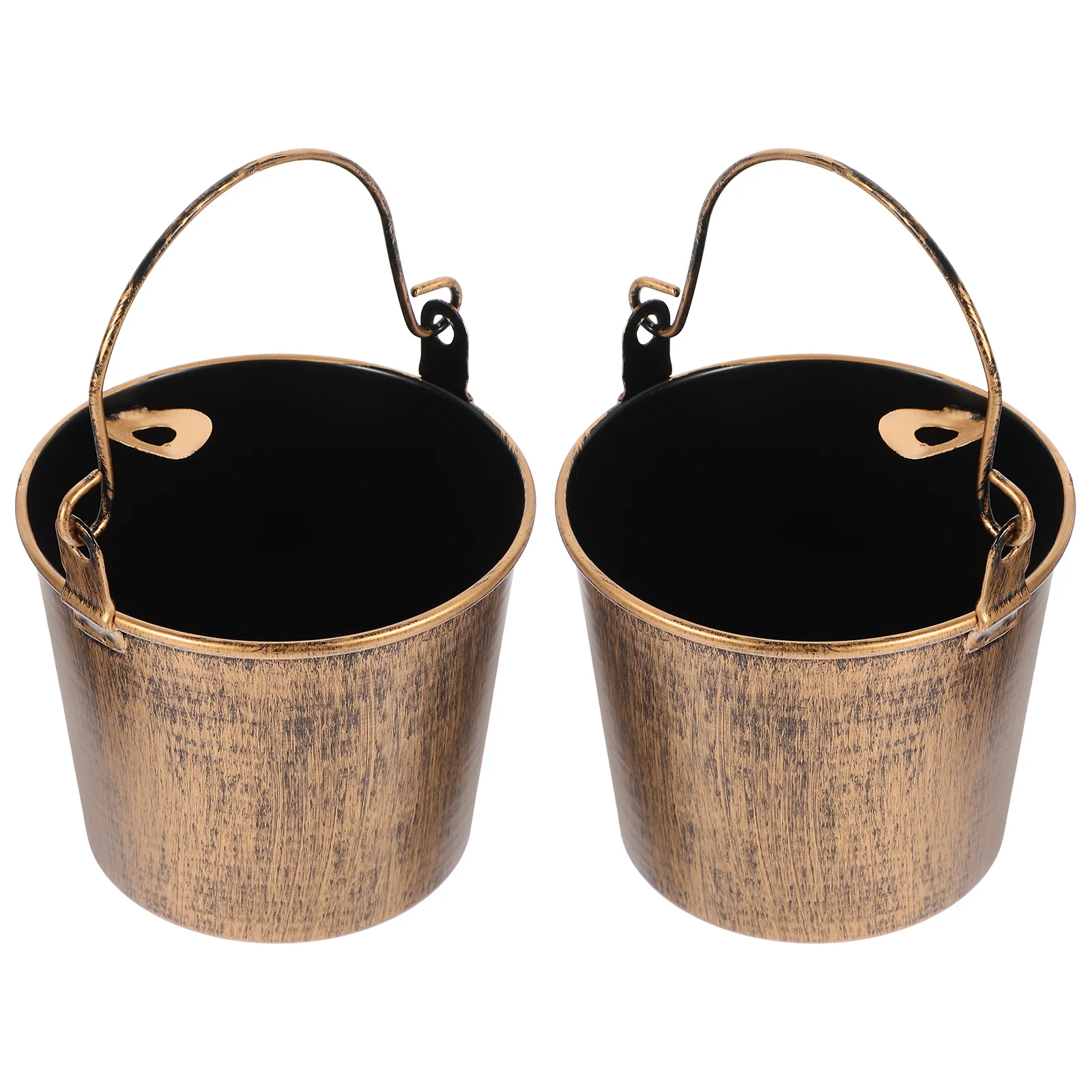 

2pcs Iron Ashtray Retro Bucket Shape Desktop Ornament Cigarette Holder Home Decor Household Ash Container Fashion Art Decoration