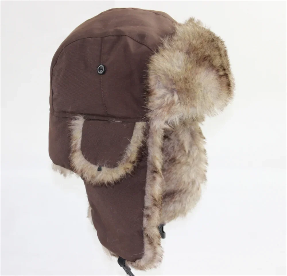 Mens Women Unisex Warm Trapper Aviator Trooper Earflap Winter Flaps Ski Hat New Bomber Hats Russian Ski Hat Faux Fur Hats image 3