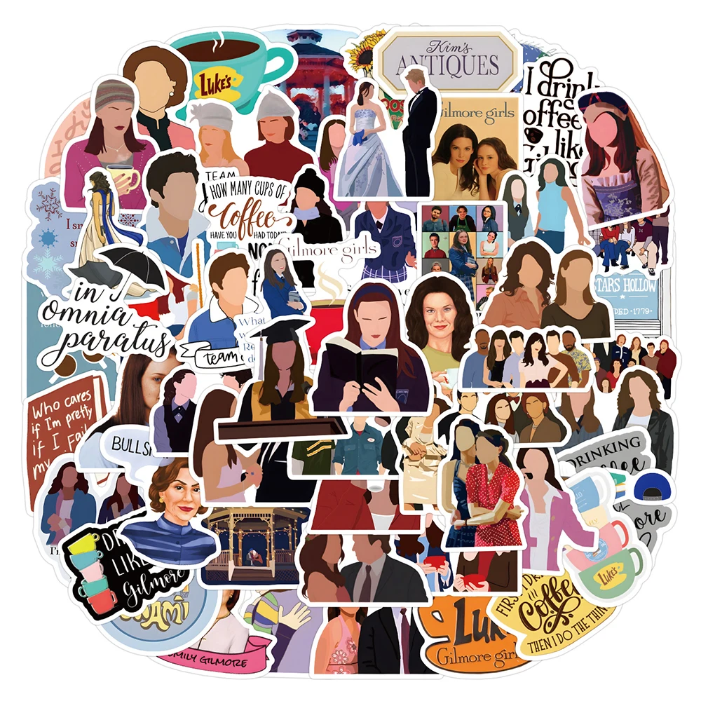 

10/30/55/110pcs Classic TV Series Gilmore Girls Stickers Cartoon Graffiti Sticker Decoration Notebook Phone Luggage Decals Pack
