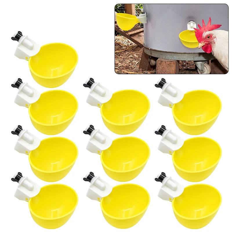 10/20/30Pcs Chicken Water Bowl Automatic Drinker Chicken Feeder Plastic Poultry Water Drinking Cups Poultry Farm Animal Supplies