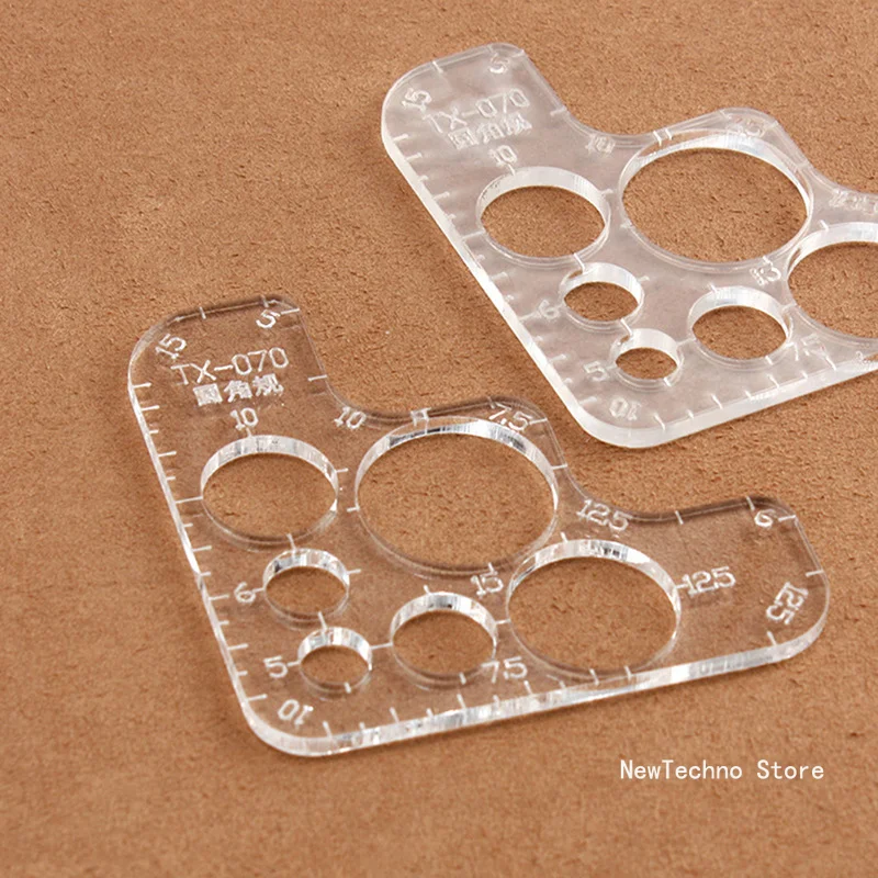 

9x9cm Acrylic Round Corner Gauge Leather Tool DIY Manual Leather Goods Round Edge Template Positioning Marking Cutting Tool