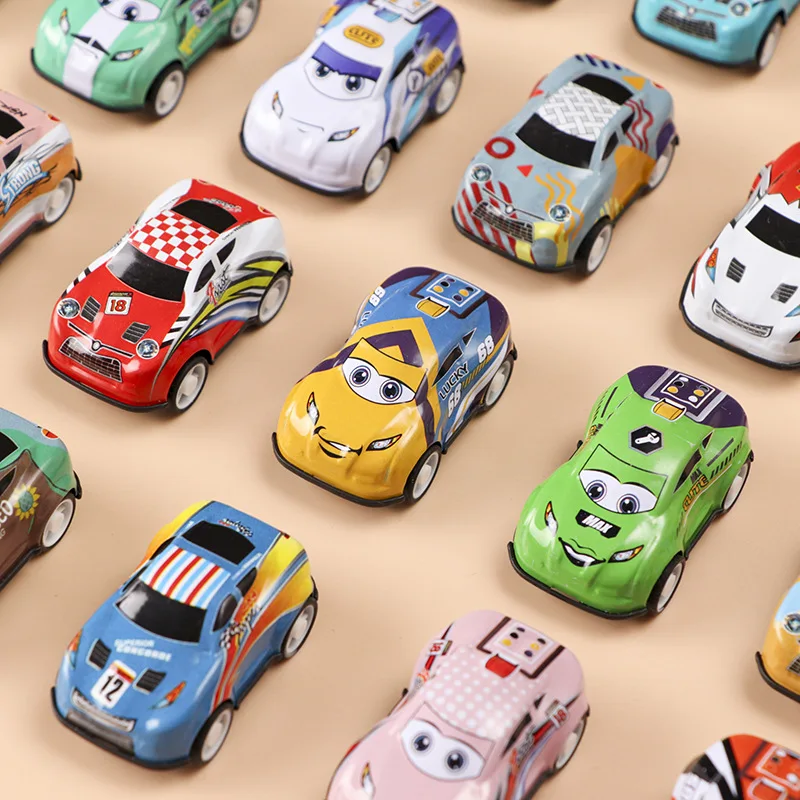 2024 New 4.8cm Alloy Rebound Iron Sheet Car Children'S Toy Video Game City Cartoon Car Amusement Park Metal Model Birthday Gift