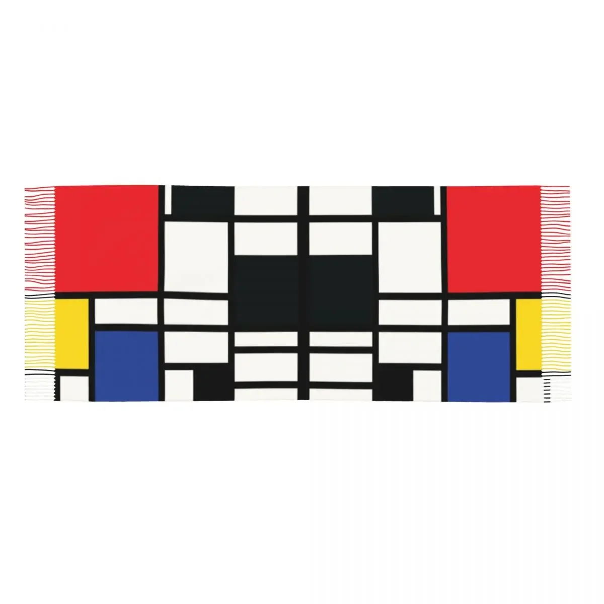 Custom Print Piet Mondrian De Stijl Scarf Men Women Winter Warm Scarves Abstract Art Colorful Shawls Wraps