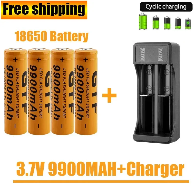 

Новые литий-ионные аккумуляторы 3.7V 18650, 9900 мАч + зарядное устройство, хит продаж 2026 года, перезаряжаемые батареи для пультов ДУ и шуруповертов