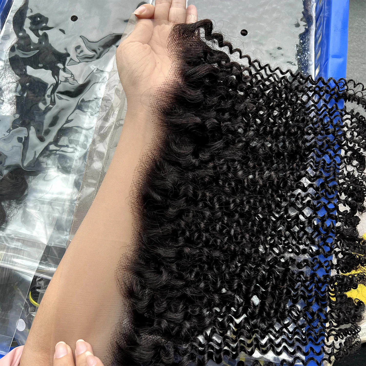 SWANEE Kinky Curly 13x4 Lace Frontal Transparent Lace Invisiblle Lace Closure 100% Unprocessed Human Hair Pre Plucked Hairline