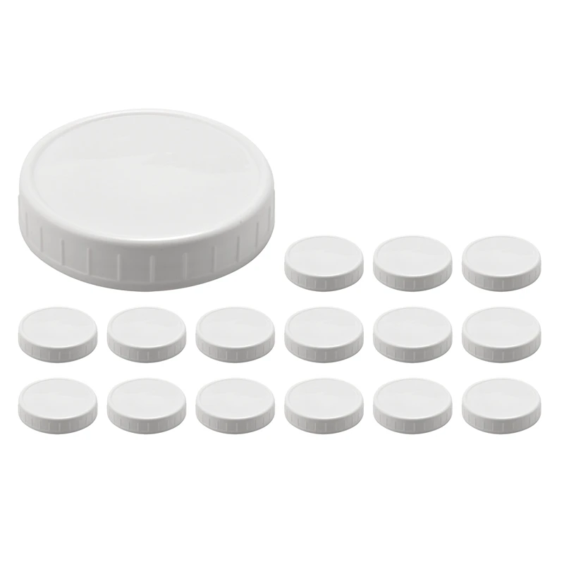 16 Pack Wide Mouth Jar Lids,Plastic Storage Caps For Canning Jars,Leak-Proof And Anti-Scratch Resistant Surface