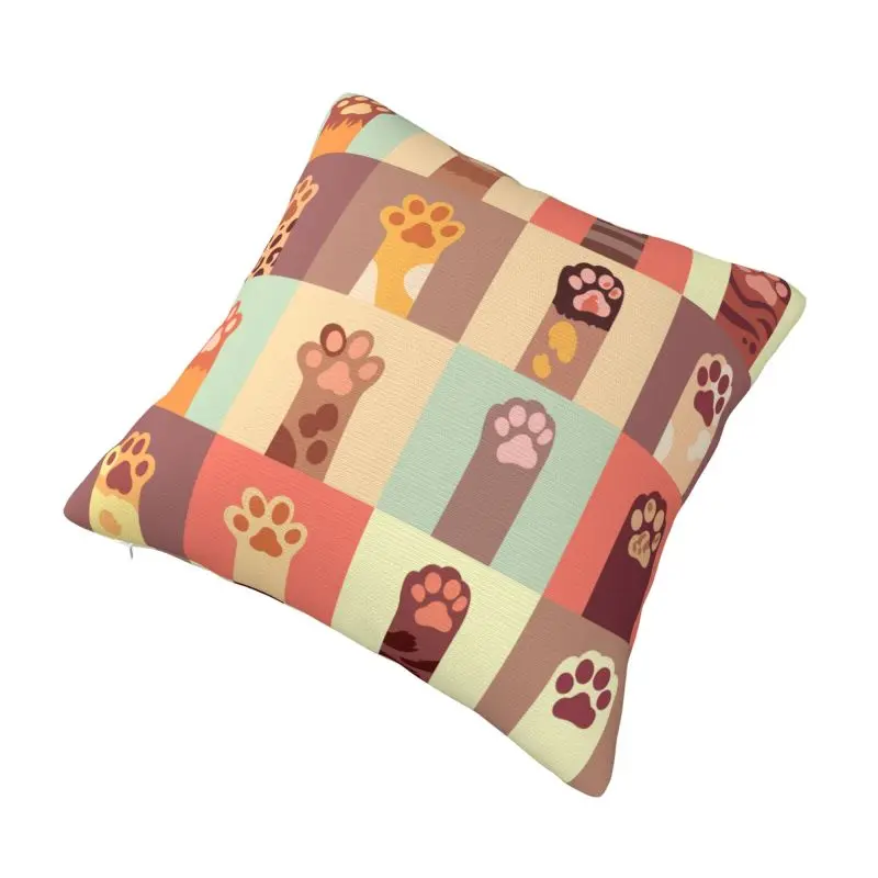 Custom Luxury Cats Paw Pattern Cushion Cover for Sofa Polyester Pillow Case