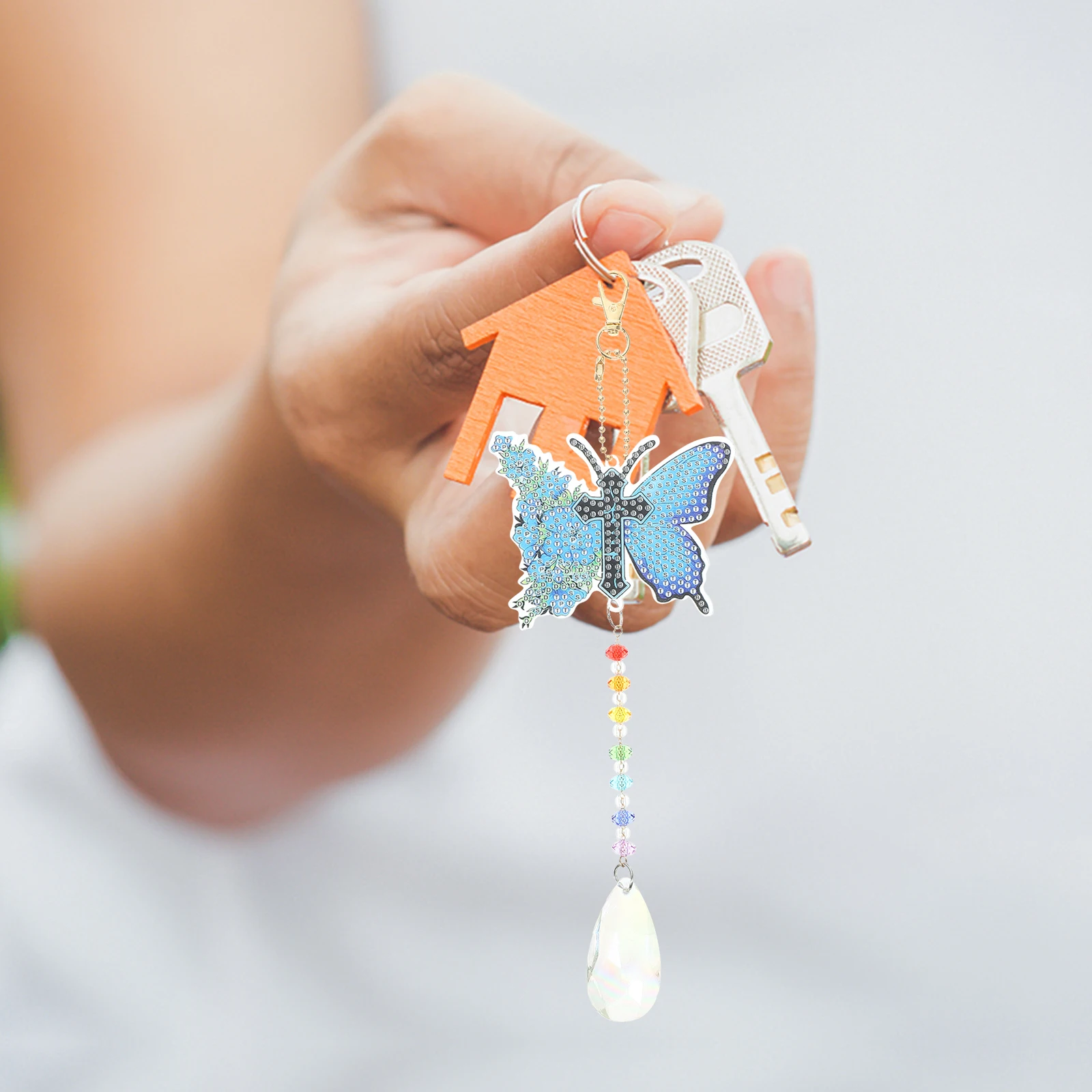 

DIY 5D Painting Kit Chime Kit Sided Butterfly Wind Chime Suncatcher Crystals Hanging nament Art Supplies