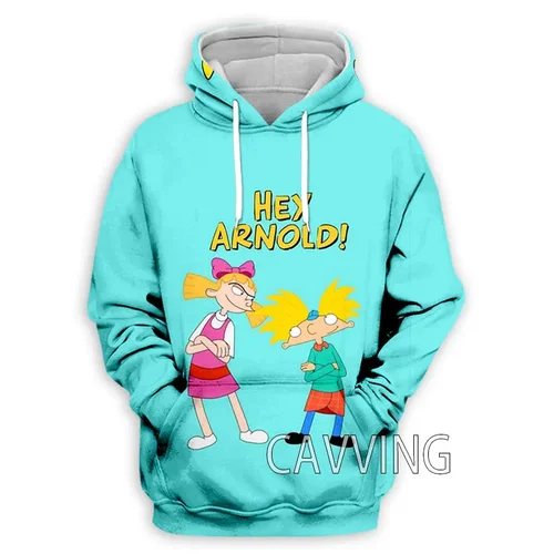 Hey Arnold Sudaderas con capucha de moda con estampado 3D Sudaderas con capucha Harajuku Sudaderas con capucha Tops Ropa para mujeres/hombres