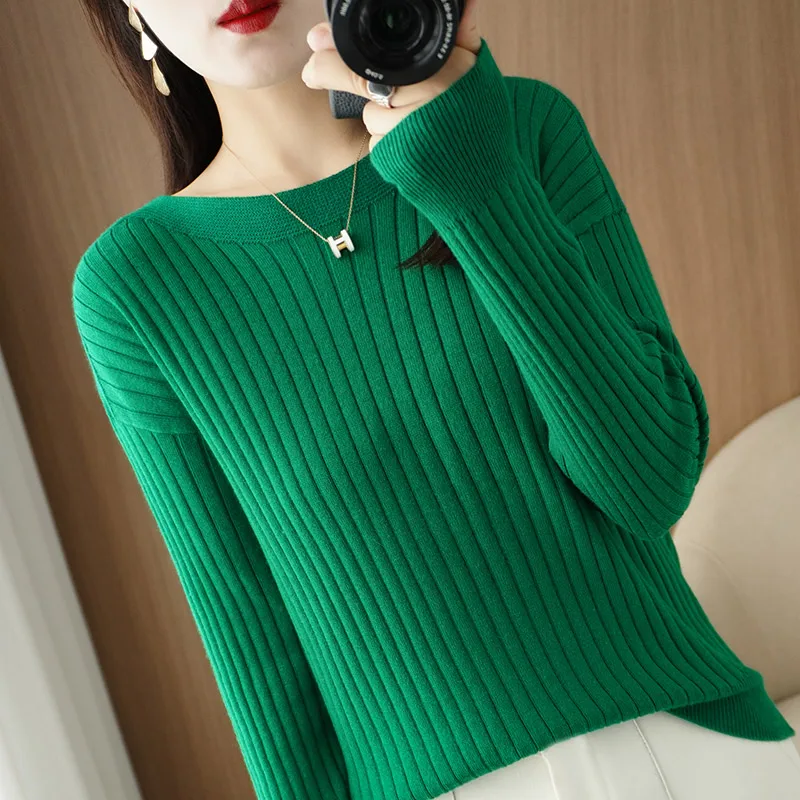 Women Pullover Wool Sweater 2023 New O-Neck Elasticity Sweater Female Warm Soft Basic Jumper Solid Slim Pull Femme Girl Clothes