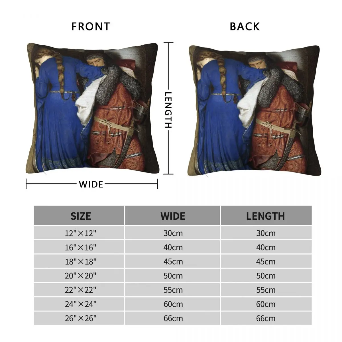 Meeting On The Turret Stairs Frederick William Burton Pillowcase Polyester Linen Velvet Printed Zip Decor Pillow Home Cover 18